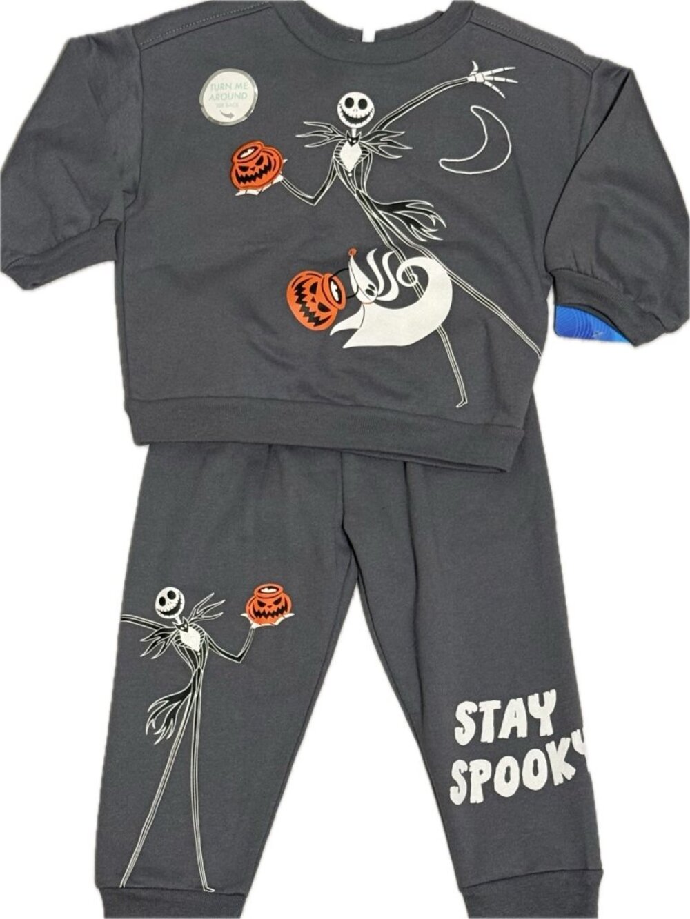 Disney Nightmare Before Christmas 2T sweatsuit Halloween Skellington pumpkin